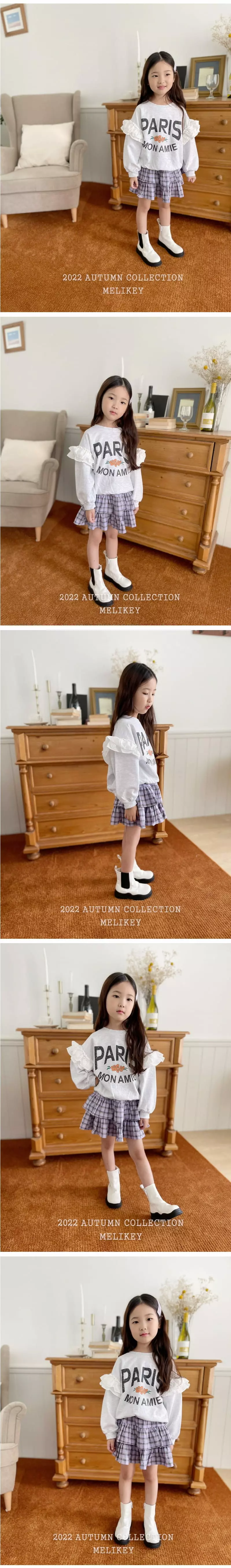 Melikey - Korean Children Fashion - #kidzfashiontrend - Paris Frill Sweatshirt - 2
