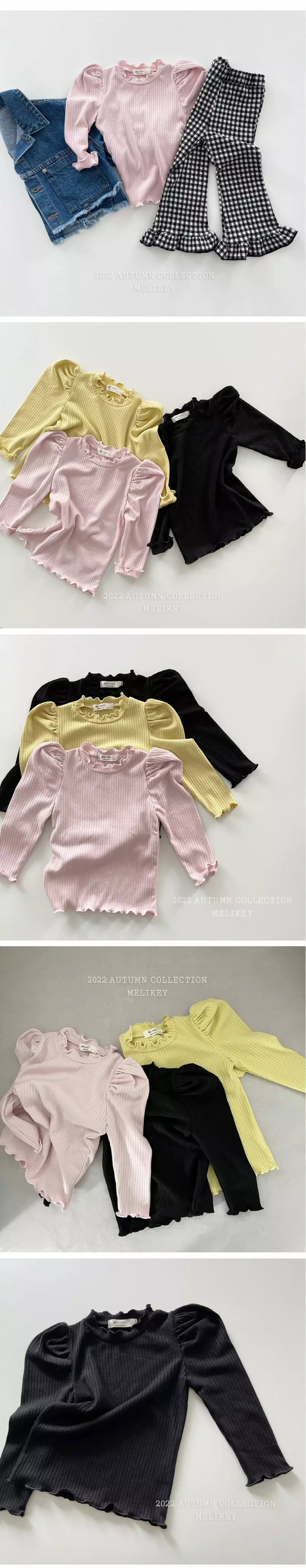 Melikey - Korean Children Fashion - #magicofchildhood - Mimi Rib Puff Tee - 3