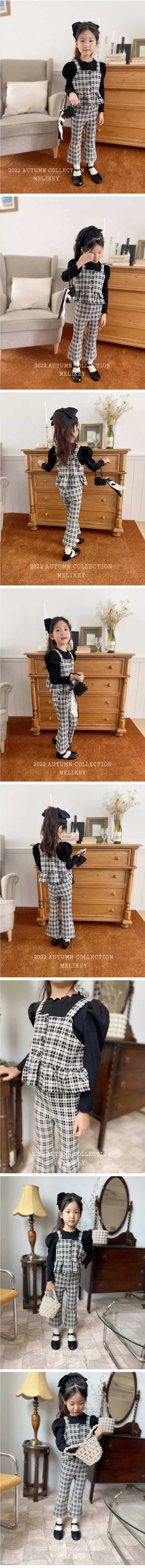 Melikey - Korean Children Fashion - #magicofchildhood - Check Bustier Top Bottom Set