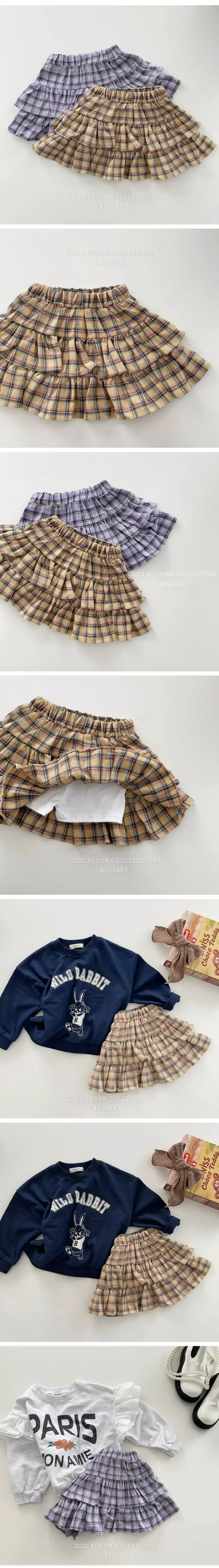 Melikey - Korean Children Fashion - #minifashionista - Check Cancan Skirt - 3