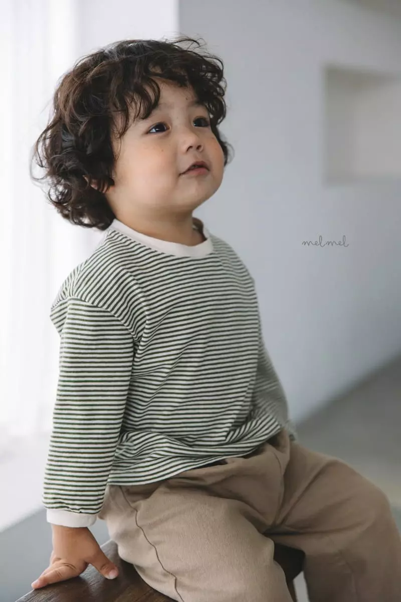 Melmel - Korean Baby Fashion - #babyfashion - Color Stripes Tee - 6