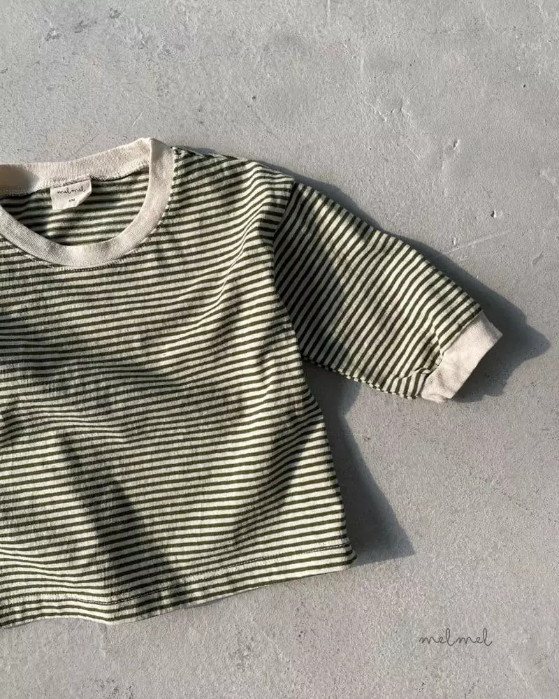 Melmel - Korean Baby Fashion - #babyootd - Color Stripes Tee - 11