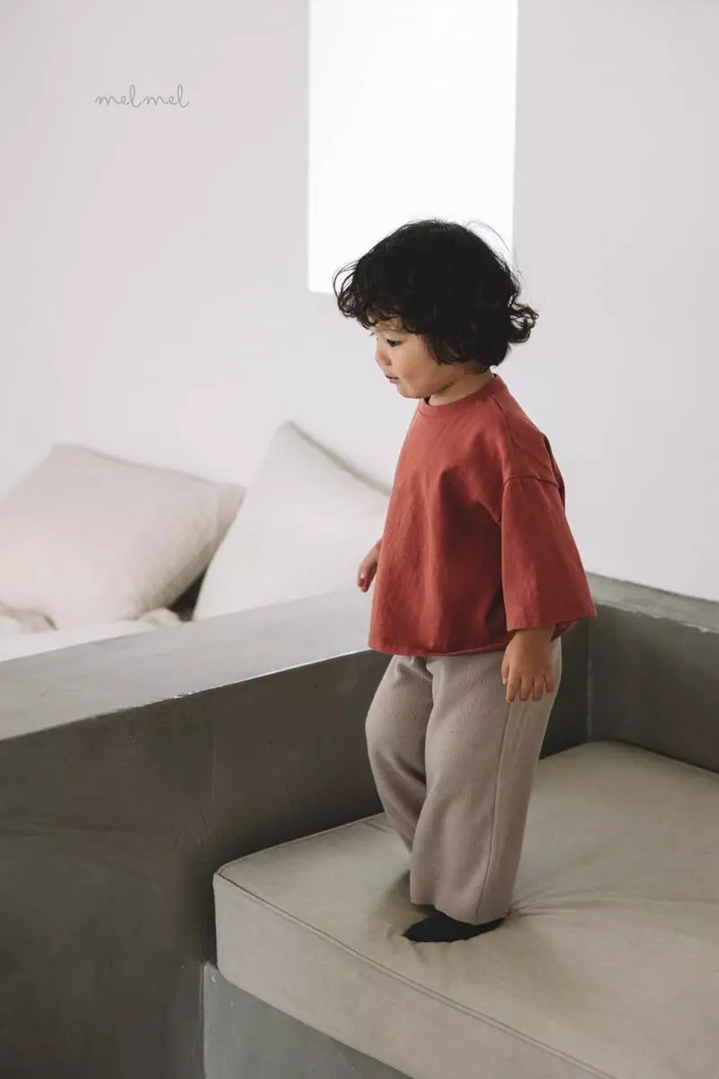 Melmel - Korean Baby Fashion - #babyoninstagram - Rib Wide Pants - 4