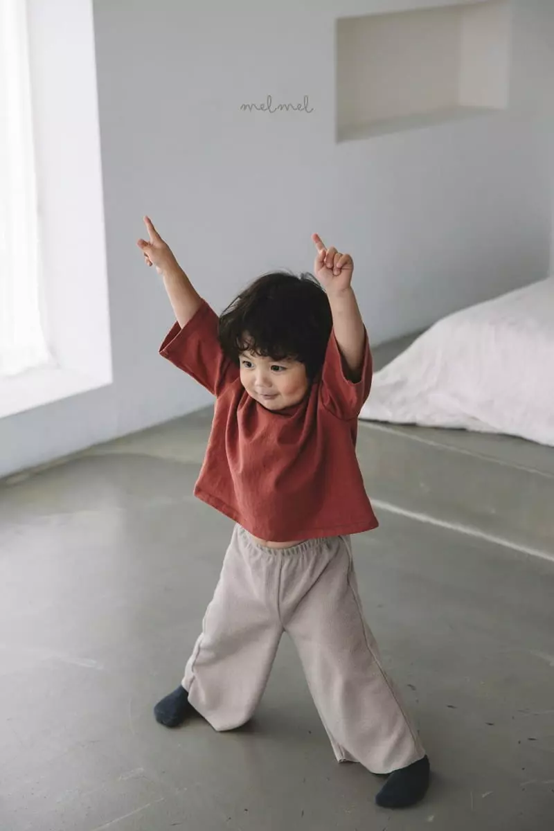 Melmel - Korean Baby Fashion - #babyoutfit - Rib Wide Pants - 6