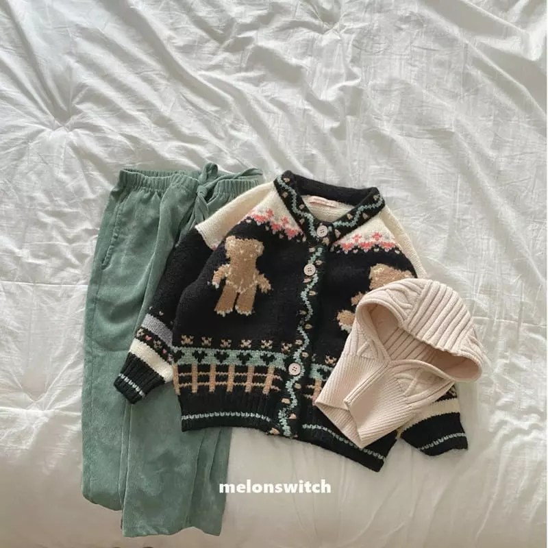 Melon Switch - Korean Children Fashion - #childofig - Bear Vintage Cardigan - 2