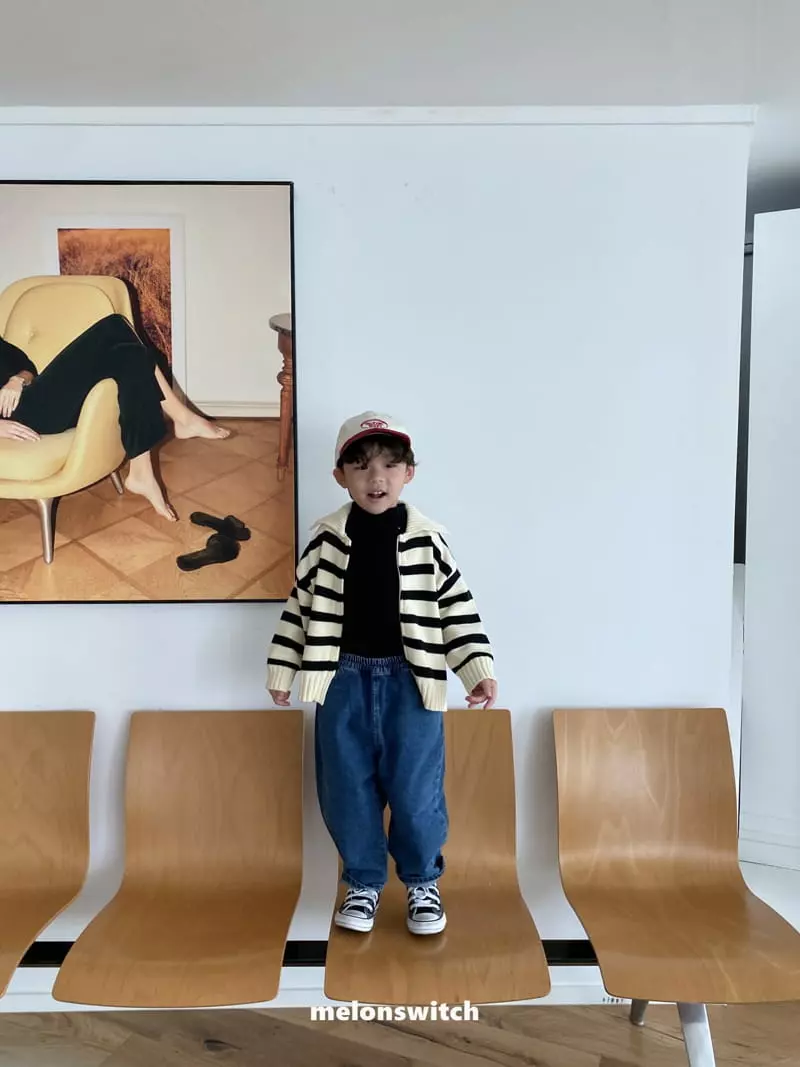 Melon Switch - Korean Children Fashion - #childofig - Stripes Knit Zip-up - 8