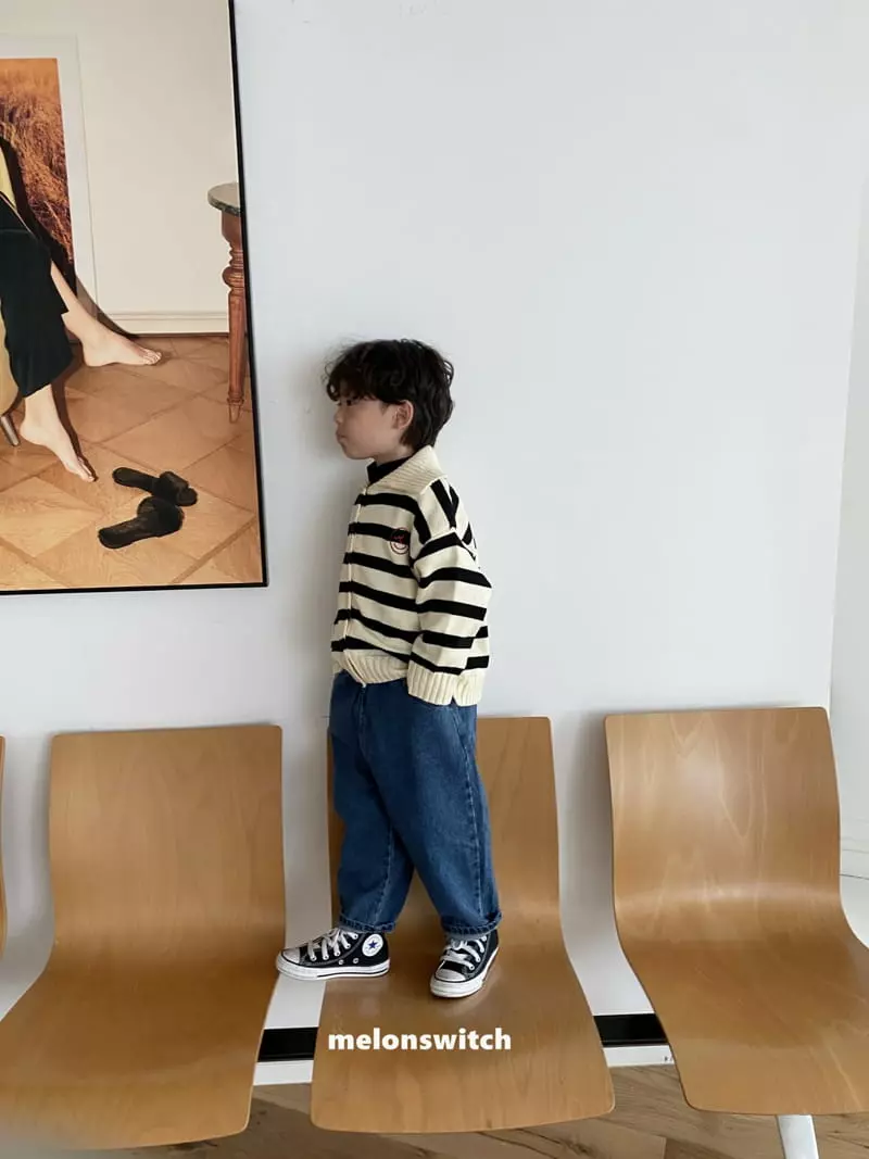 Melon Switch - Korean Children Fashion - #childofig - Stripes Knit Zip-up - 9