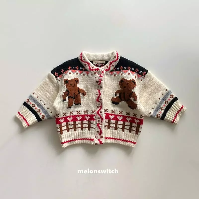 Melon Switch - Korean Children Fashion - #childrensboutique - Bear Vintage Cardigan - 3