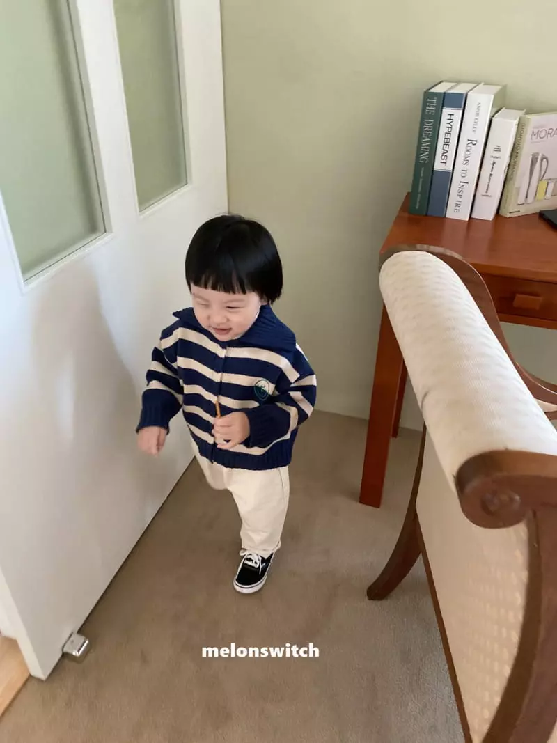 Melon Switch - Korean Children Fashion - #childrensboutique - Stripes Knit Zip-up - 10