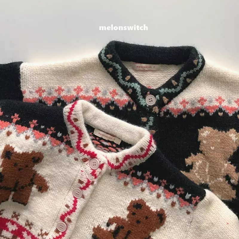 Melon Switch - Korean Children Fashion - #fashionkids - Bear Vintage Cardigan - 6