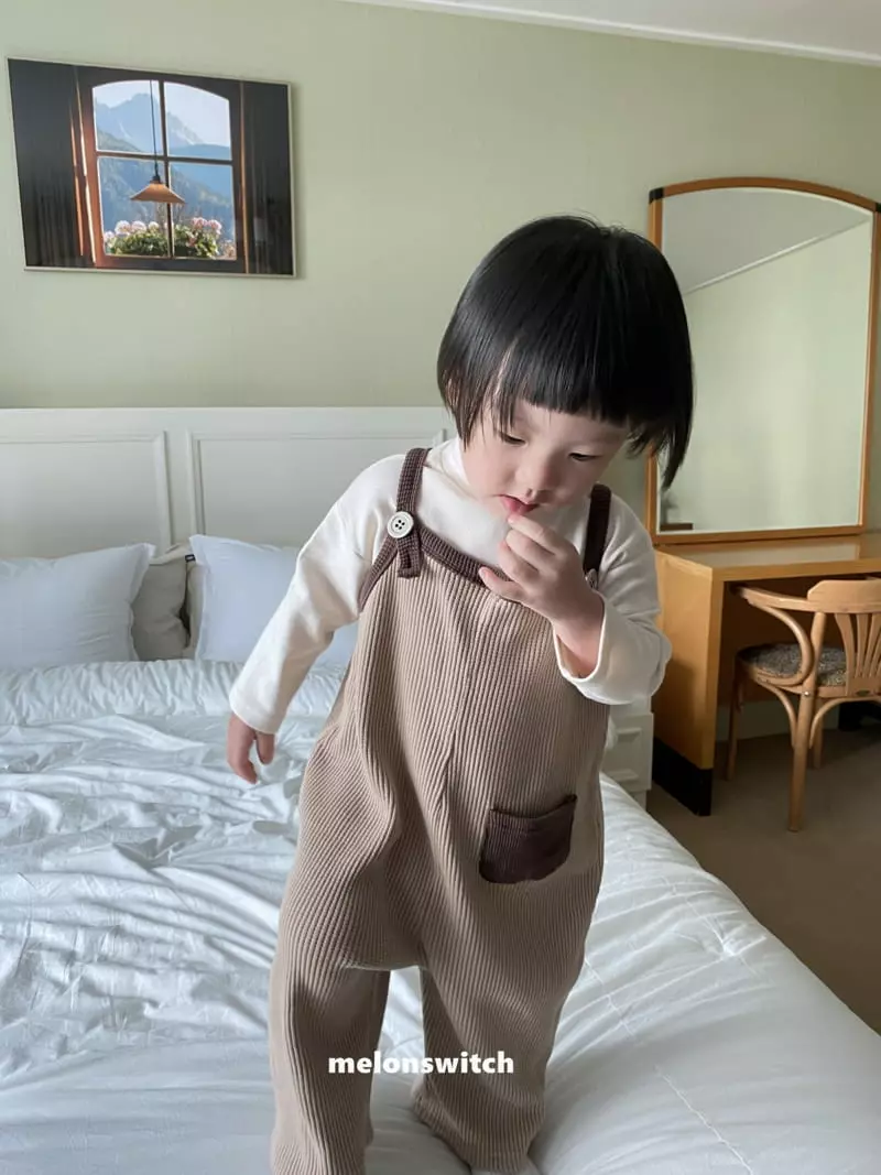 Melon Switch - Korean Children Fashion - #kidsshorts - Waffle Dungarees - 3