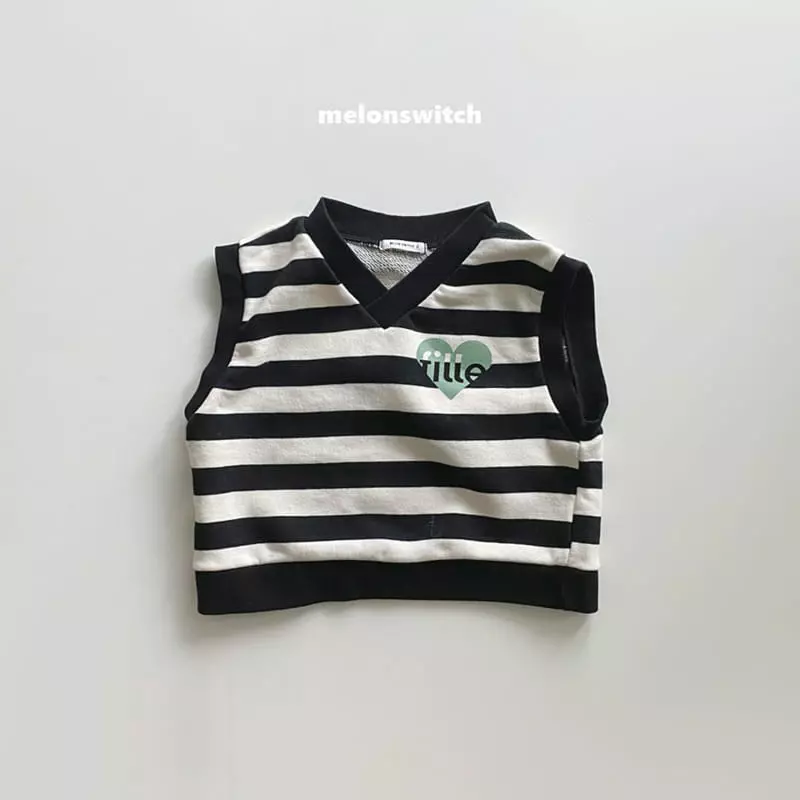 Melon Switch - Korean Children Fashion - #kidzfashiontrend - Stripes Vest