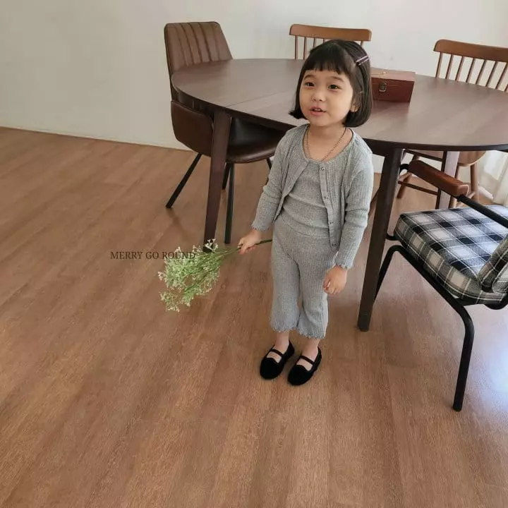 Merry Go Round - Korean Children Fashion - #prettylittlegirls - Rib Cardiga 3 Set - 6
