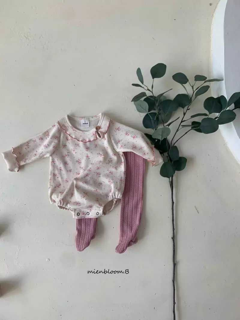 Mienbloom B - Korean Baby Fashion - #babyfashion - Shabet Flower Bodysuit - 7