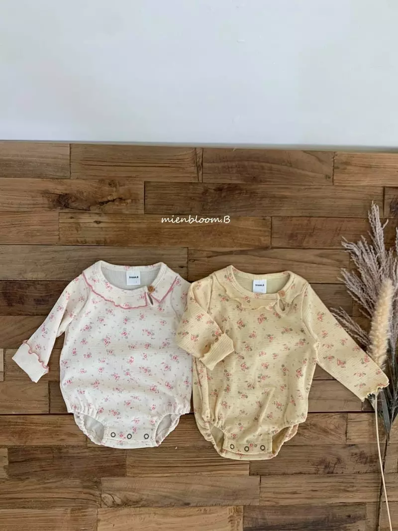 Mienbloom B - Korean Baby Fashion - #babygirlfashion - Shabet Flower Bodysuit - 9