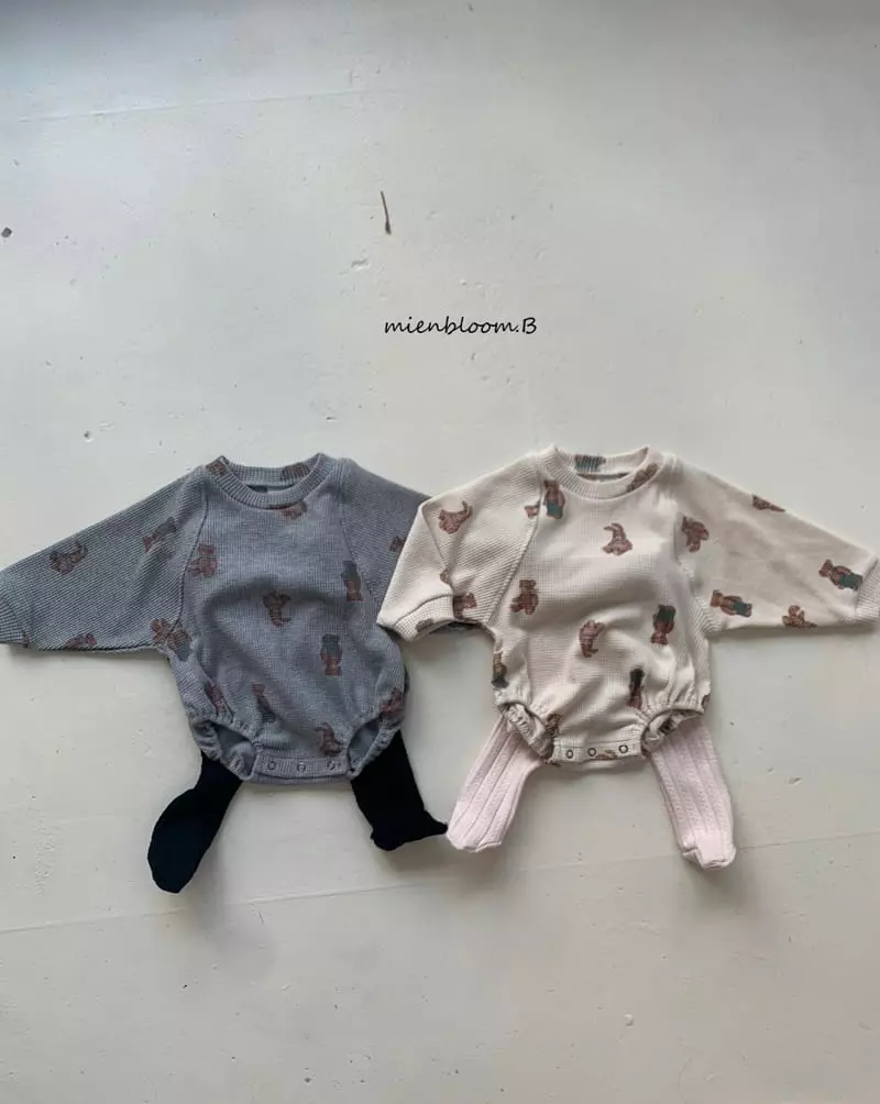Mienbloom B - Korean Baby Fashion - #babyoutfit - Fran Waffle Bodyusit - 5