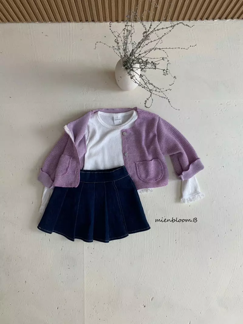 Mienbloom B - Korean Children Fashion - #childofig - Denim Span Skirt - 5