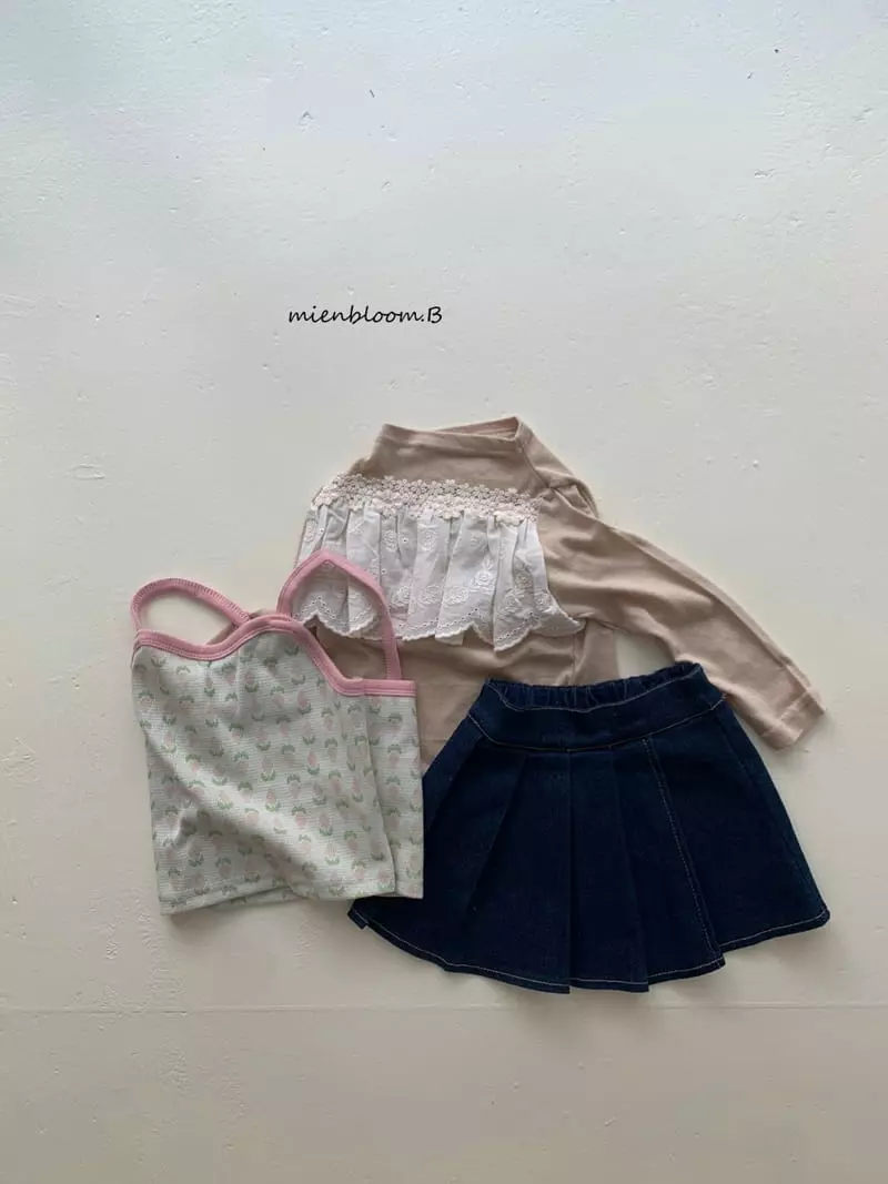 Mienbloom B - Korean Children Fashion - #childofig - Denim Span Skirt - 6