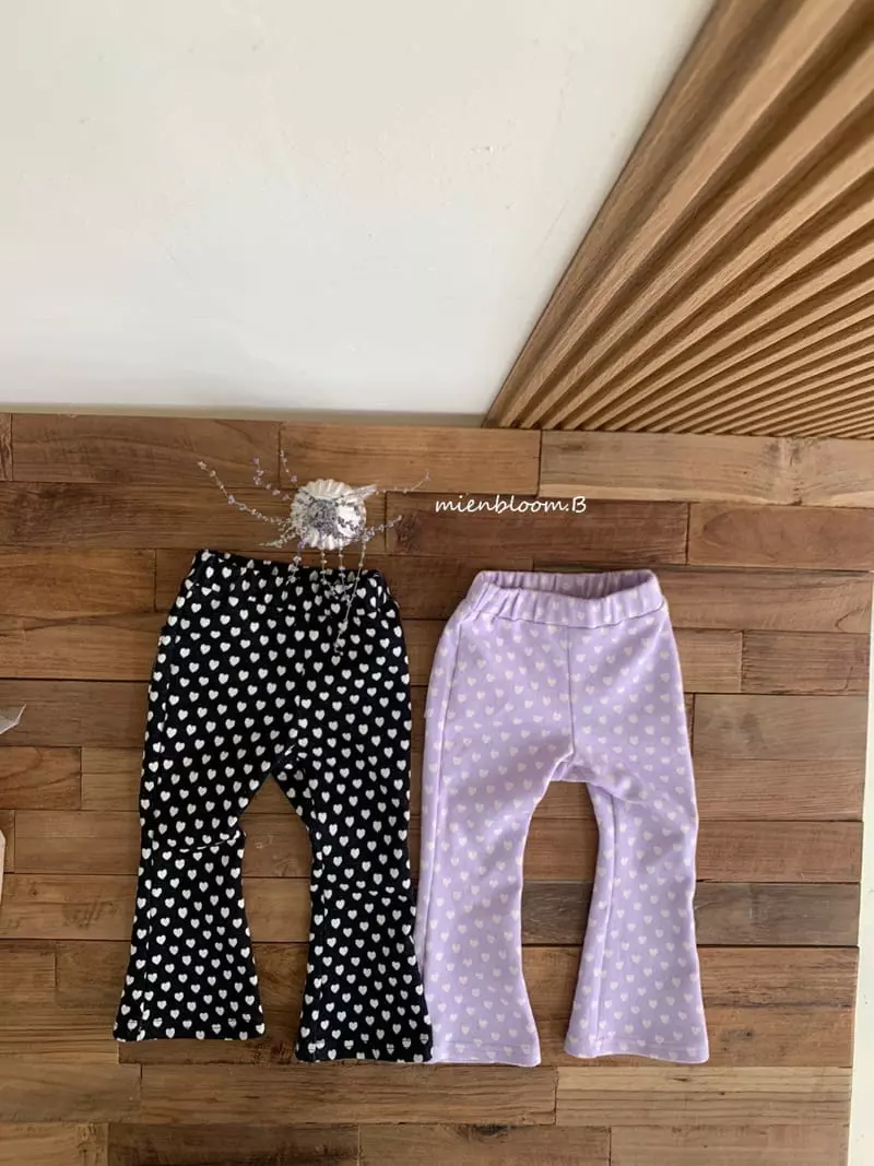 Mienbloom B - Korean Children Fashion - #childofig - Heart Bootscut Pants - 2