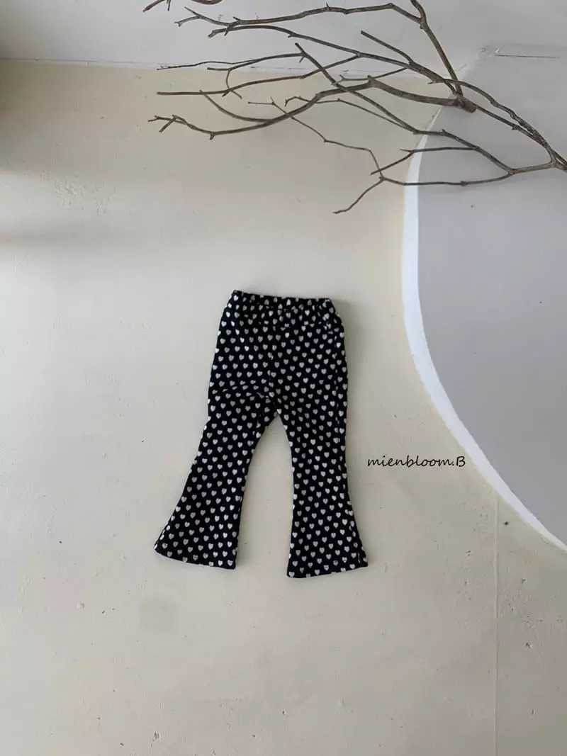 Mienbloom B - Korean Children Fashion - #childofig - Heart Bootscut Pants - 3