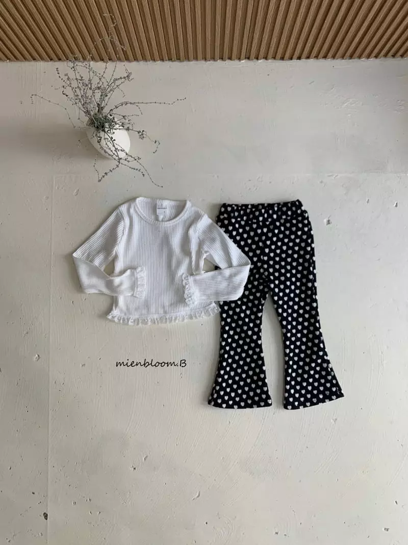Mienbloom B - Korean Children Fashion - #childofig - Heart Bootscut Pants - 4