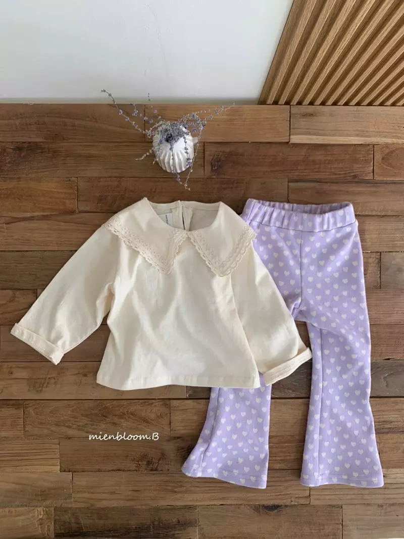 Mienbloom B - Korean Children Fashion - #discoveringself - Heart Bootscut Pants - 6