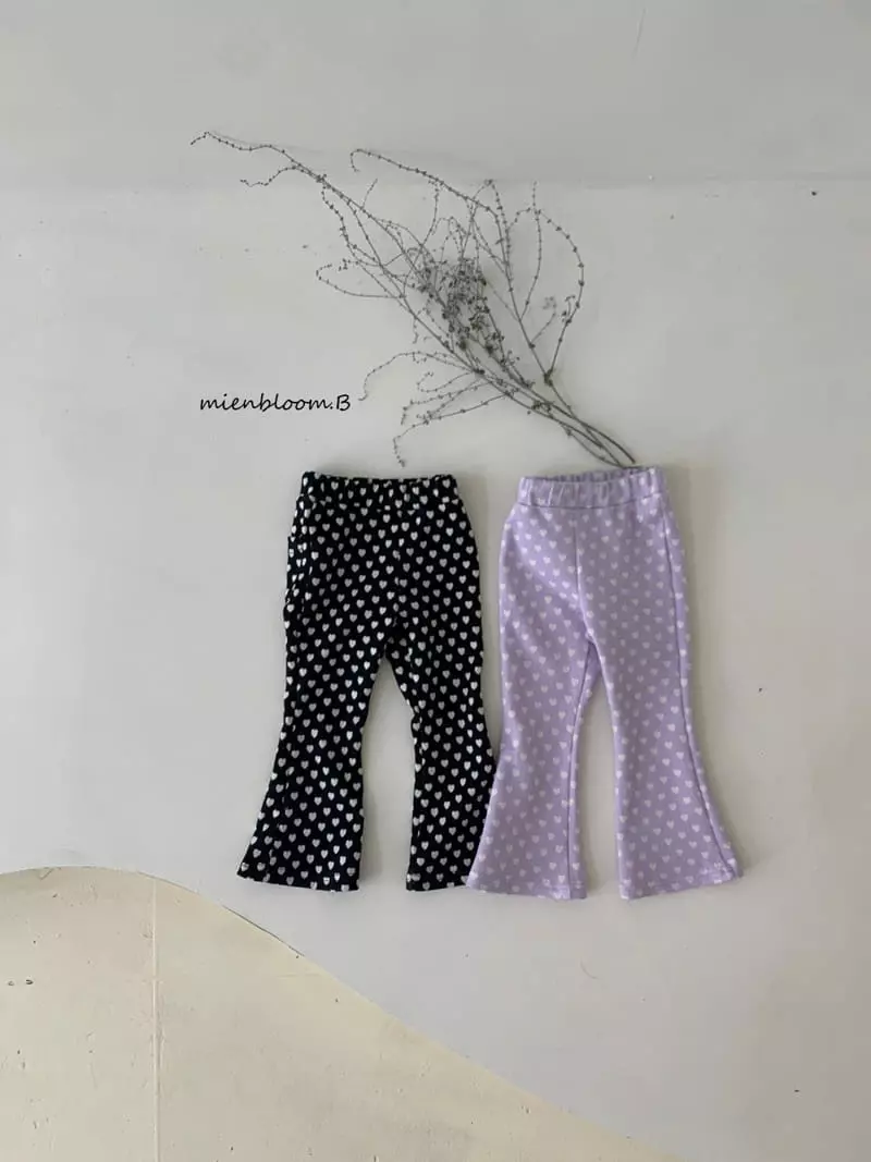 Mienbloom B - Korean Children Fashion - #fashionkids - Heart Bootscut Pants - 7
