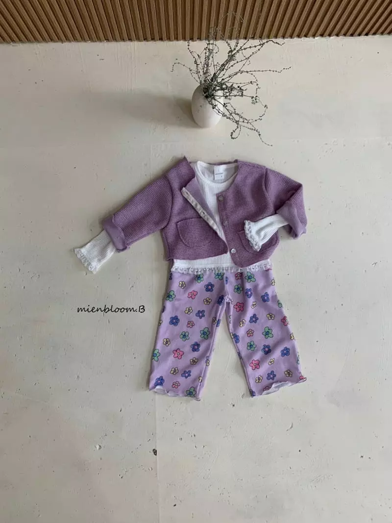 Mienbloom B - Korean Children Fashion - #fashionkids - Flower Knit Pants - 4