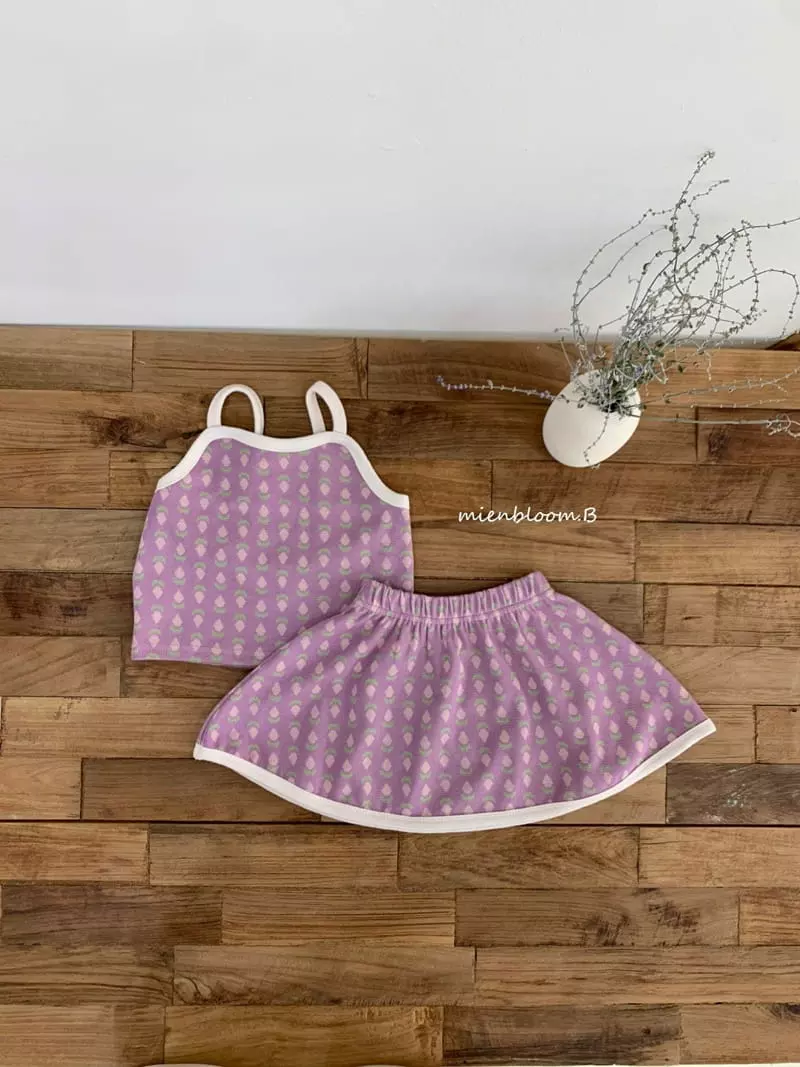 Mienbloom B - Korean Children Fashion - #kidsshorts - Bustier Top Bottom Set - 3