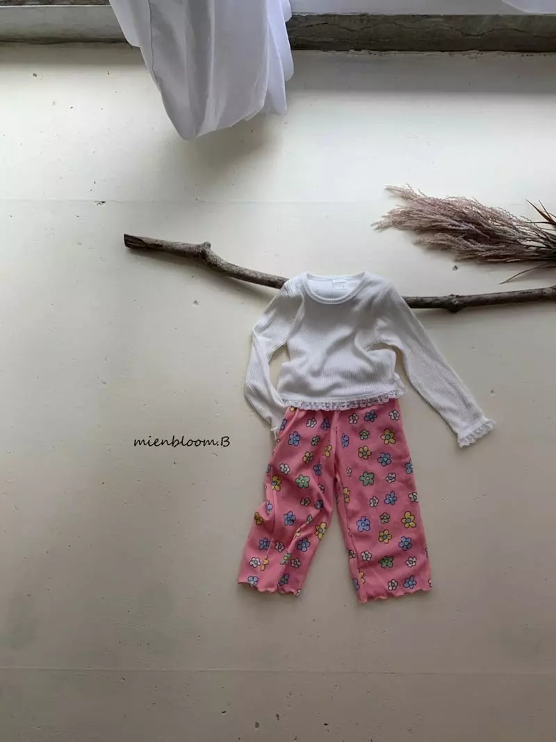 Mienbloom B - Korean Children Fashion - #kidsstore - Flower Knit Pants - 5