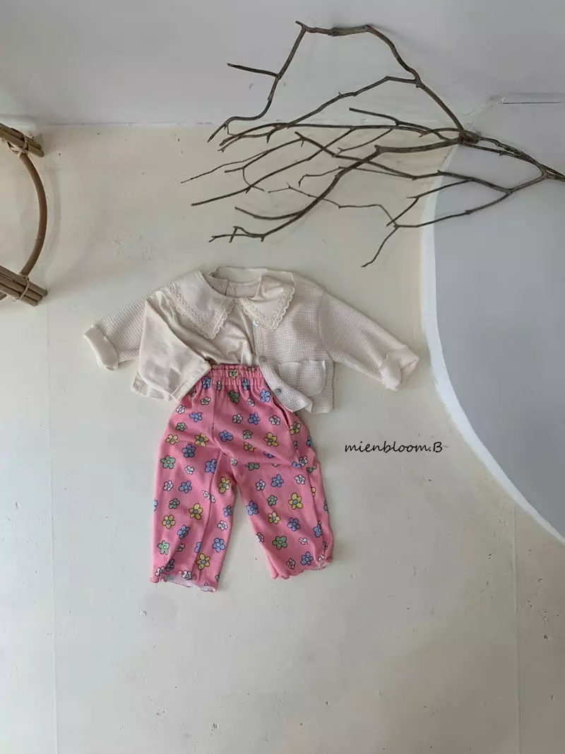 Mienbloom B - Korean Children Fashion - #kidzfashiontrend - Flower Knit Pants - 6