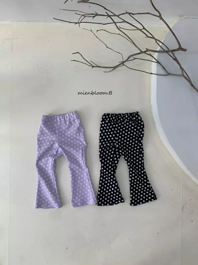 Mienbloom B - Korean Children Fashion - #prettylittlegirls - Heart Bootscut Pants