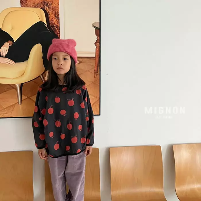 Mignon - Korean Children Fashion - #designkidswear - Apple Piping Tee - 4
