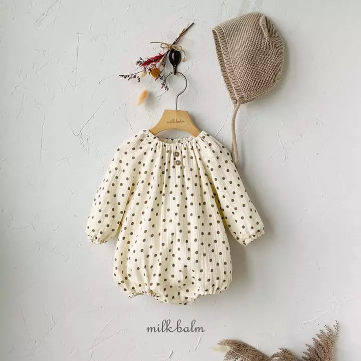 Milk Balm - Korean Baby Fashion - #babyboutiqueclothing - Bonbon Dot Bodysuit - 2