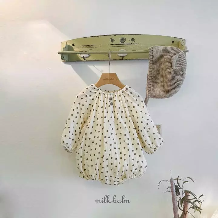 Milk Balm - Korean Baby Fashion - #babylifestyle - Bonbon Dot Bodysuit - 7