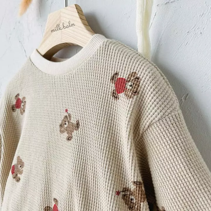 Milk Balm - Korean Baby Fashion - #babyootd - Waffle Bear Bodysuit - 12