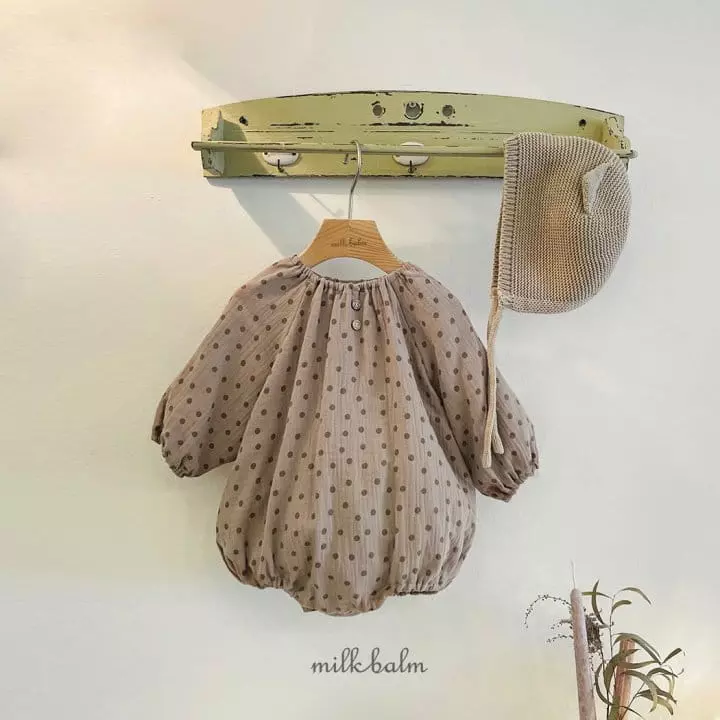 Milk Balm - Korean Baby Fashion - #babyoutfit - Bonbon Dot Bodysuit - 11
