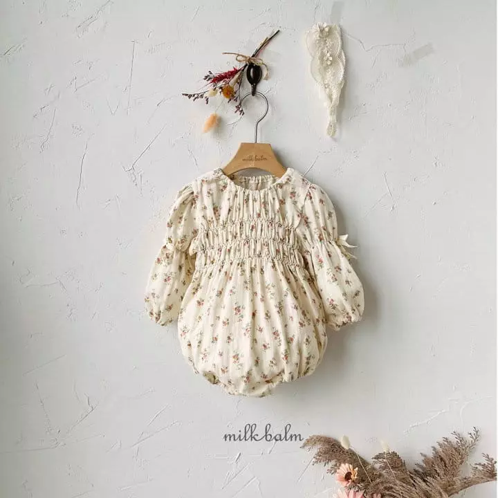 Milk Balm - Korean Baby Fashion - #babyoutfit - Lucy Smocked Bodysuit - 7