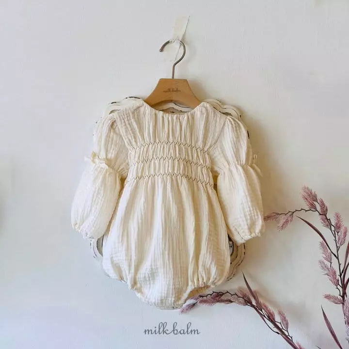 Milk Balm - Korean Baby Fashion - #babyoutfit - Lucy Smocked Bodysuit - 8