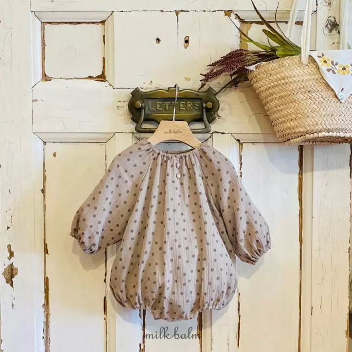 Milk Balm - Korean Baby Fashion - #babywear - Bonbon Dot Bodysuit - 12