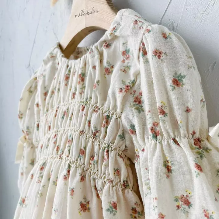 Milk Balm - Korean Baby Fashion - #babywear - Lucy Smocked Bodysuit - 9