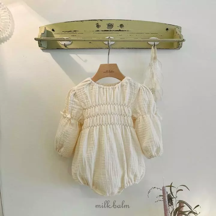 Milk Balm - Korean Baby Fashion - #onlinebabyboutique - Lucy Smocked Bodysuit - 10