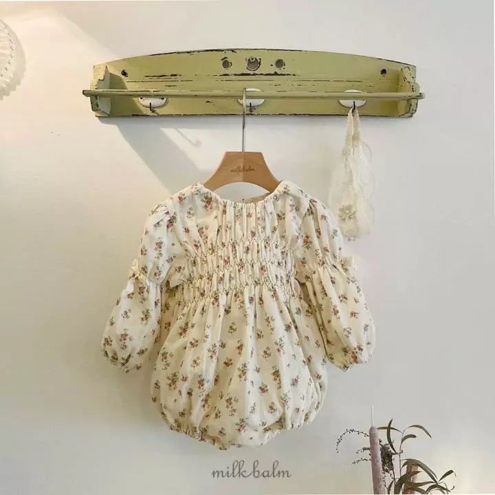 Milk Balm - Korean Baby Fashion - #onlinebabyshop - Lucy Smocked Bodysuit - 11