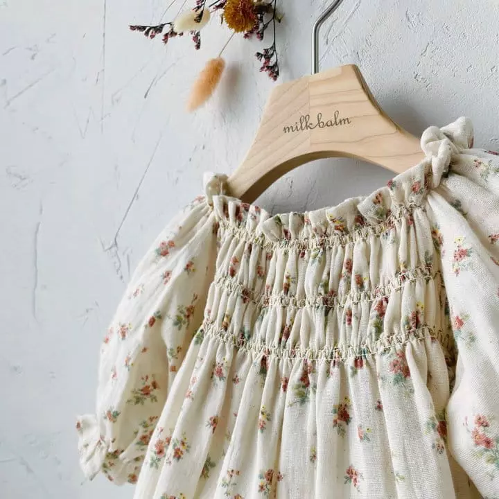 Milk Balm - Korean Children Fashion - #Kfashion4kids - Lucy Smocked One-piece - 8