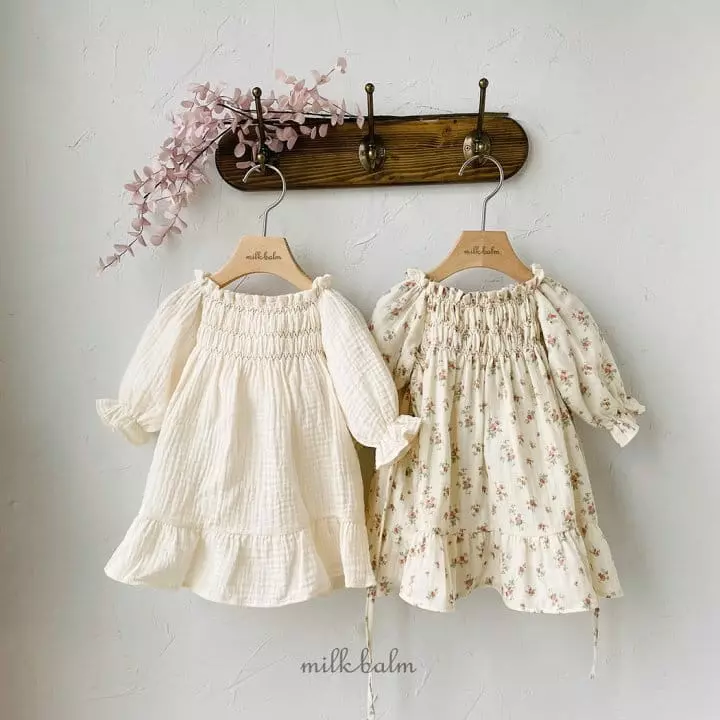 Milk Balm - Korean Children Fashion - #designkidswear - Lucy Smocked One-piece - 2