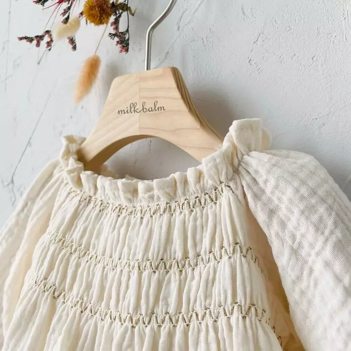 Milk Balm - Korean Children Fashion - #kidsstore - Lucy Smocked One-piece - 6