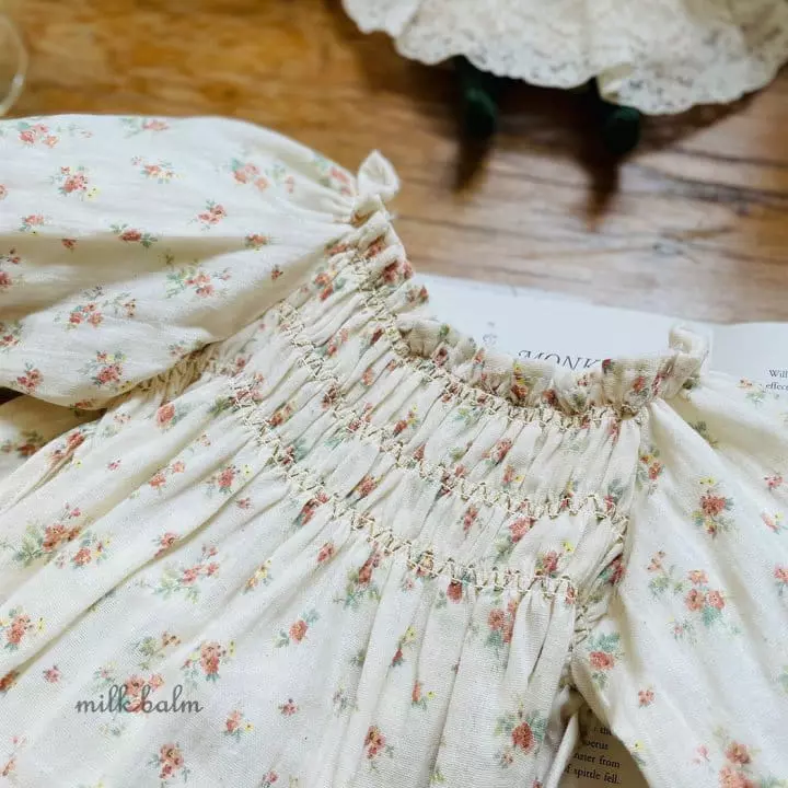 Milk Balm - Korean Children Fashion - #prettylittlegirls - Lucy Smocked One-piece - 12