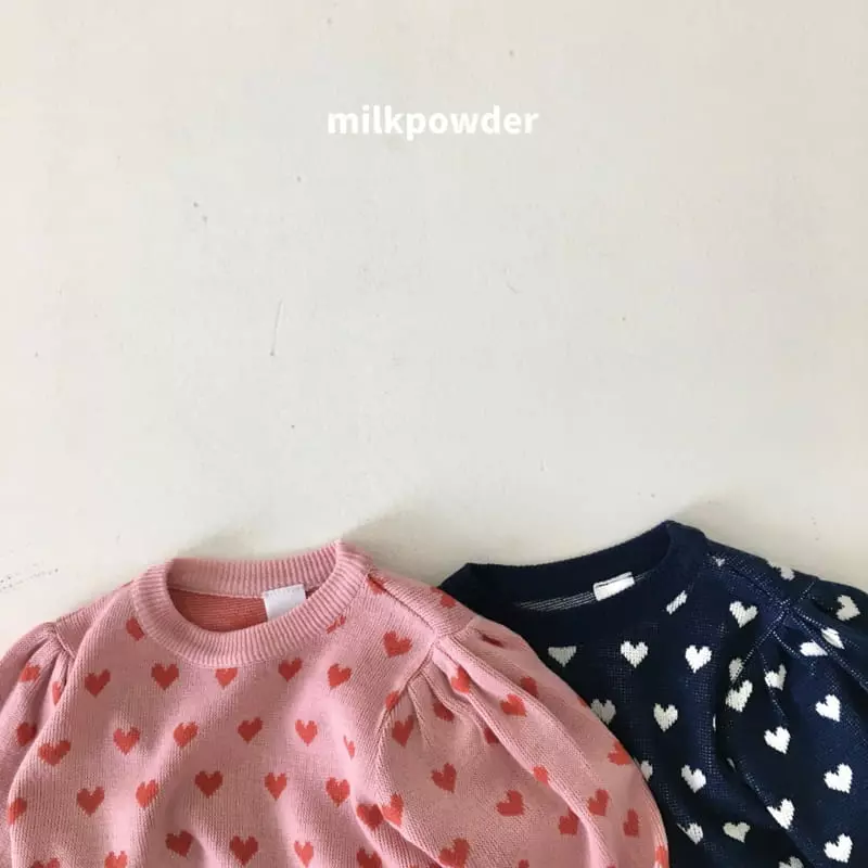 Milk Powder - Korean Children Fashion - #childofig - Hear Knit Pullover - 2