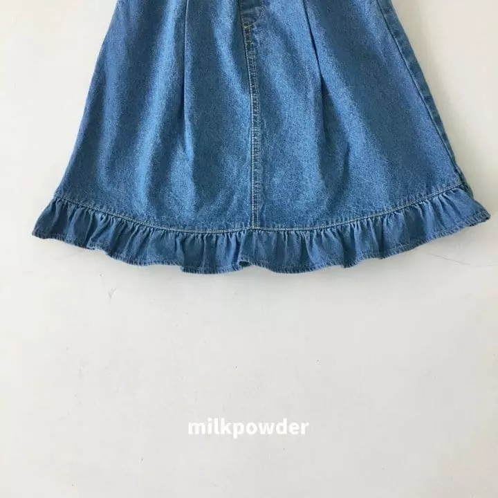 Milk Powder - Korean Children Fashion - #childrensboutique - Ruffle Denim Skirt - 5