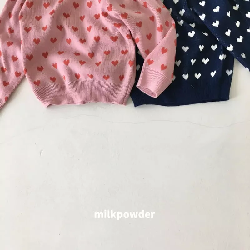 Milk Powder - Korean Children Fashion - #childrensboutique - Hear Knit Pullover - 3